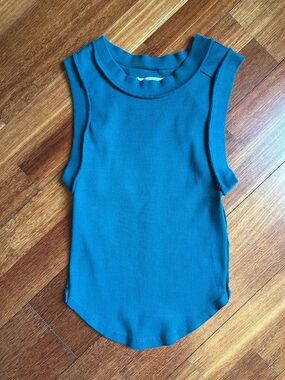 We The Free Teal Ribbed Sleeveless Tank